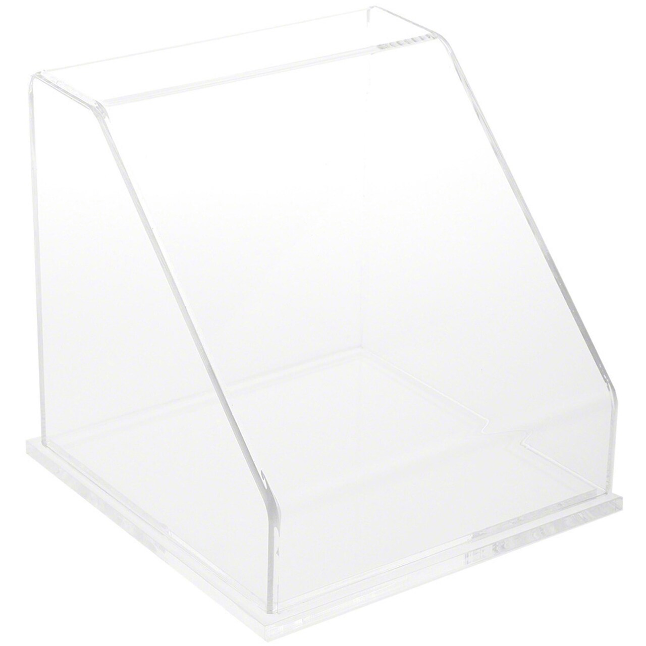 Plymor Clear Acrylic Slanted Front Display Case, 8" x 8" x 8"